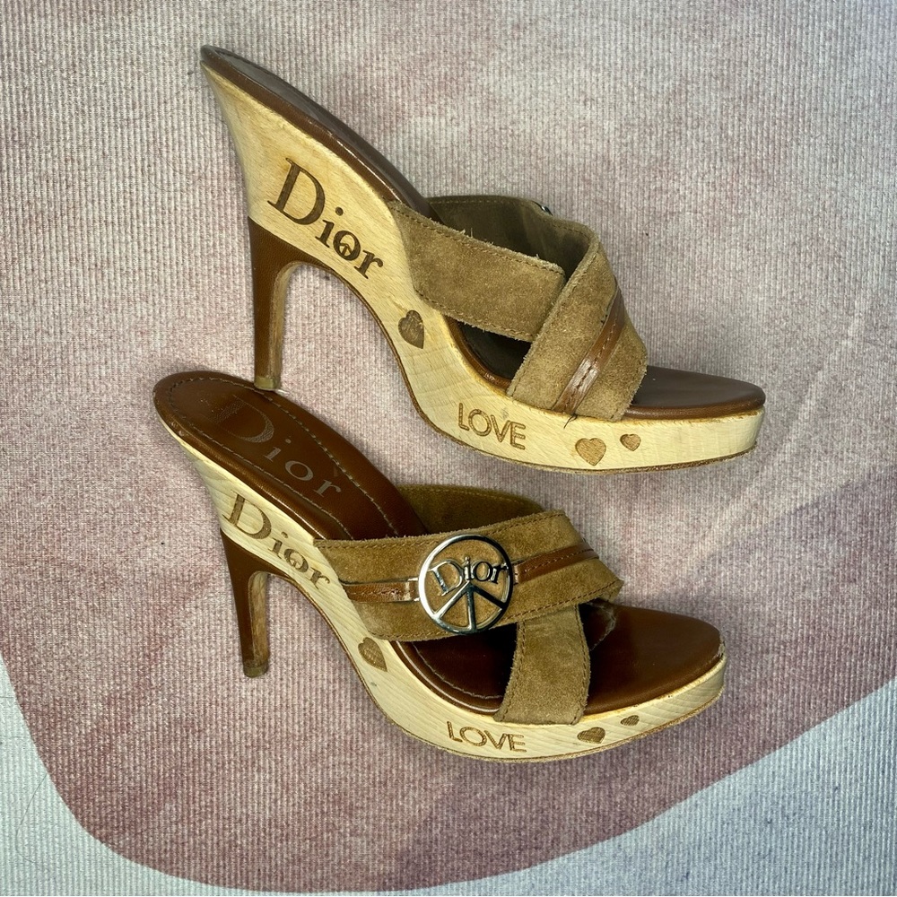Christian Dior Vintage 2000s Peace and Love Mule Sandals